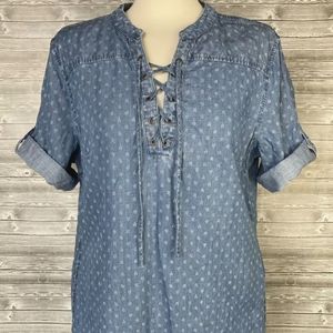 Philosophy Chambray Boho Chic Shirt Dress M